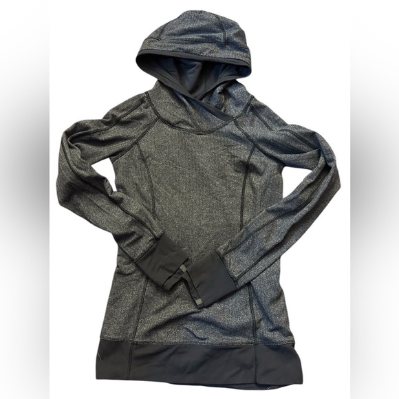 lululemon athletica Tops - Lululemon Think Fast Tonka Stripe Pullover Running Hoodie Jacket Womens Size 4